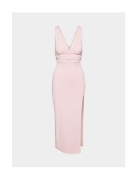 Aritzia Sleeveless V-Neck Blush Dress with Side Slit